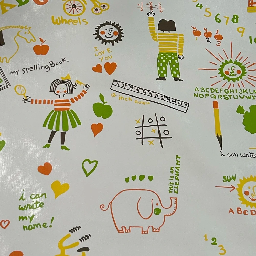 Parents! Teachers! 1 wallpaper roll-thick washable vinyl colorful children print